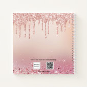 Guest book verjaart roze roze roze goudglitter notitieboek (Achterkant)