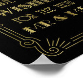 Guest Book Wedding Sign Gold Black 1920 Poster (Hoek)