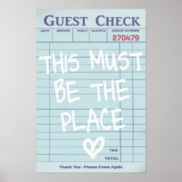 Guest Check Print, Dorm Art Print