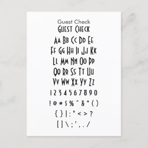 Guest Check - Zazzle Font Sampler Blad Briefkaart