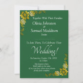 Guest Names, Emerald Green & Gold Wedding  Kaart (Voorkant)