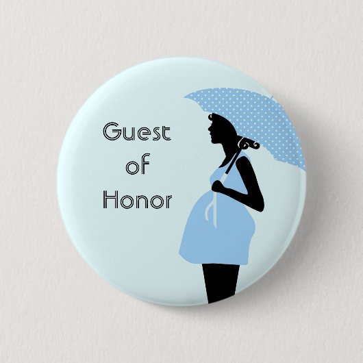"Guest of Honor" Baby shower Button [blauw] (Voorkant)