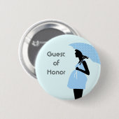 "Guest of Honor" Baby shower Button [blauw] (Voorkant /achterkant)