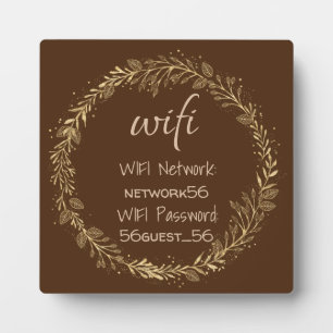 Guest Visitor WIFI-wachtwoord Gold Black Fotoplaat