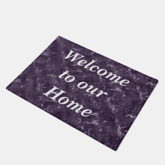 Guest Welcome Royal Paars Abstract Pattern Home Deurmat (Schuin)