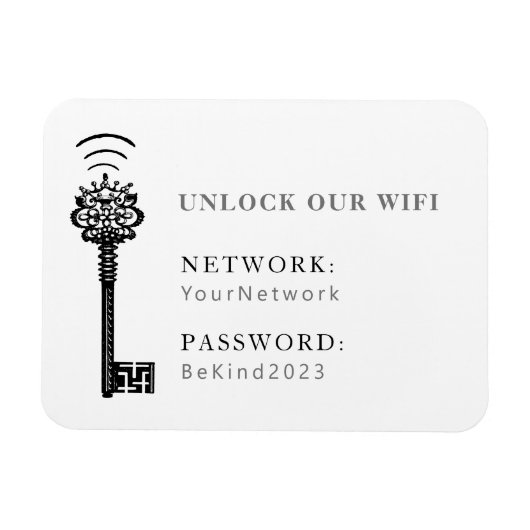 Guest Wifi Password and Network Fridge Magneet (Horizontaal)