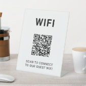 Guest Wifi QR Code Connect Login Minimal Reclamebord Met Voetstuk (Insitu)