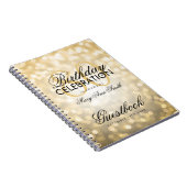Guestbook 80th Birthday Party Gold Glitter Light Notitieboek (Rechterzijde)