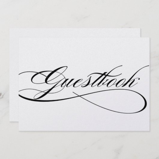 Guestbook-code voor bruiloft in mooi script kaart (Voorkant / Achterkant)