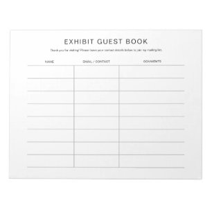 Guestbook Notitieblok voor Art Craft Show Exhibit