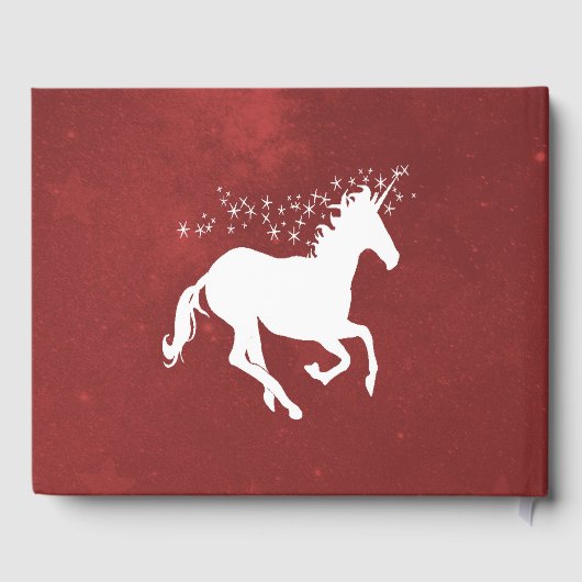 Guestbook Red Unicorn Wedding Gastenboek (Achterkant)