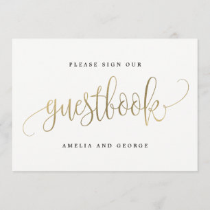 Guestbook Sign - Lovely Calligraphy Kaart