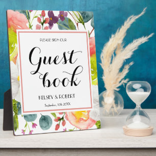 Guestbook Spring Floral sign Tabletop Fotoplaat