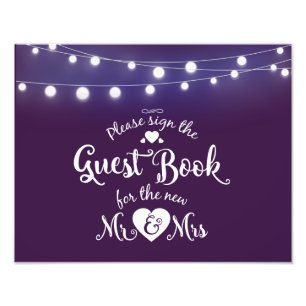 Guestbook-teken met verwisselbare achtergrondkleur foto afdruk