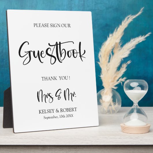Guestbook Weddenschap Tabletop Plaque Fotoplaat (Zijkant)