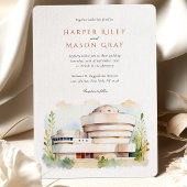 Guggenheim Museum NYC Waterverf Wedding Kaart