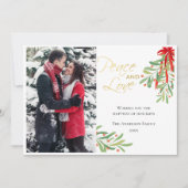 Gui de Noël Paix et Amour | Carte de vœux de fêtes (Devant)