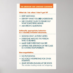 Guide de classe ASL. affiche (bkgd léger)