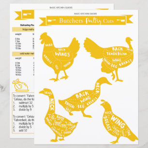 Guide de cuisine : Feuille de coupes de volaille