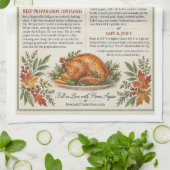Guide de dinde de Thanksgiving Serviette de cuisin (Plié)