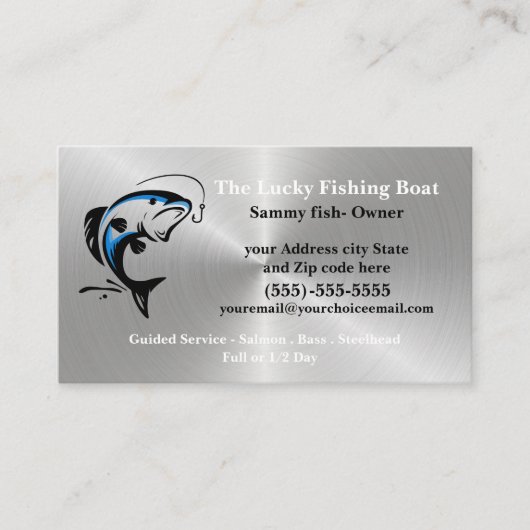 Guide de pêche Carte de visite professionnel (Devant)