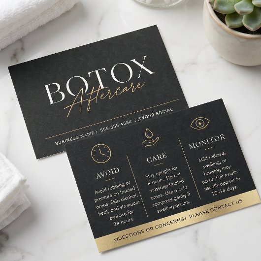 Guide de soins après Botox en or noir de luxe