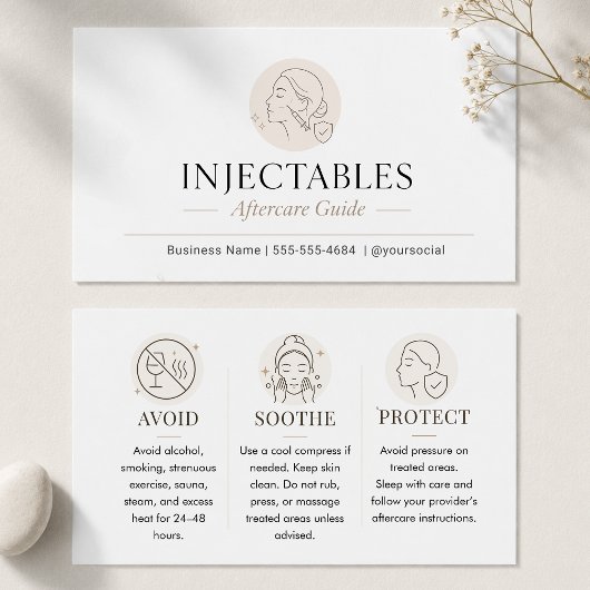 Guide de soins après injections minimaliste beige