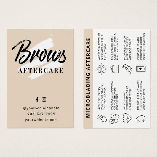 Guide de soins après les sourcils à l'écriture pin (Devant & derrière)