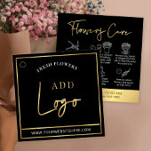 Guide de soins des fleurs de logo noir et or Hang 