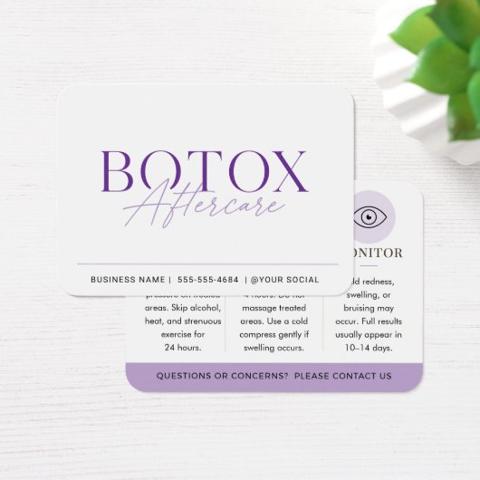 Guide de soins minimaux après Botox Violet (Bureau)