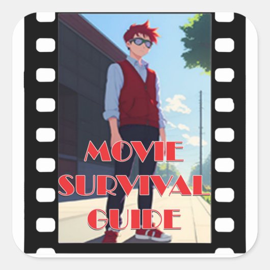 Guide de survie vidéo Sticker Carré Mascot (Devant)