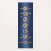 Guide de tapis de yoga 7 Chakras design en or (Devant)