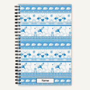 Guide Dog Tale Lab Patroon - Blauw - Klein Notitieboek