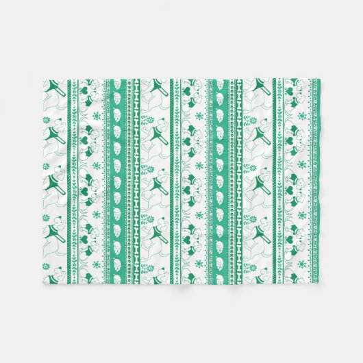 Guide Dog Tale Labs Patroon - Groen - Fleece Deken (Voorkant (Horizontaal))