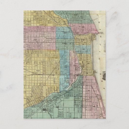 Guide Map of Chicago Briefkaart (Voorkant)