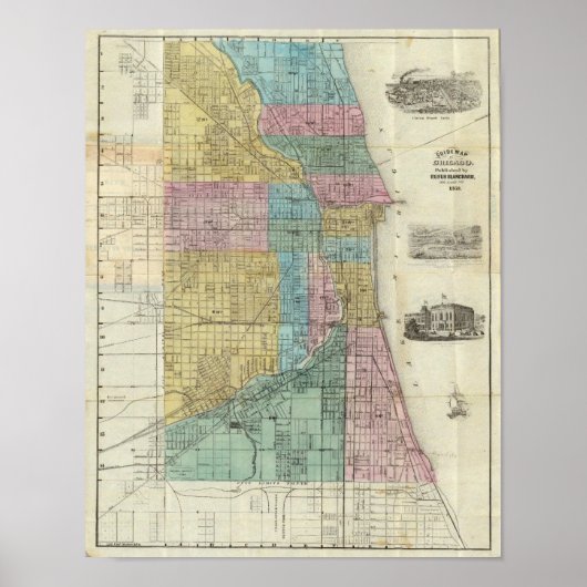 Guide Map of Chicago Poster (Voorkant)