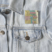 Guide Map of Chicago Vierkante Button 5,1 Cm (In situ)