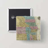 Guide Map of Chicago Vierkante Button 5,1 Cm (Voorkant /achterkant)