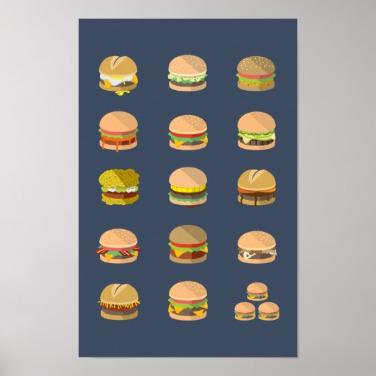 Guide pratique des hamburgers - Poster 11" x 17" (Devant)