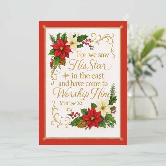 Guided by His Star Matthew 2:2 Christmas Blessing Feestdagenkaart (Staand voorkant)