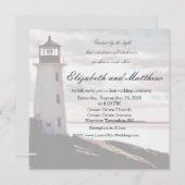 Guided by the Light Lighthouse Wedding Invitation (Devant / Derrière)