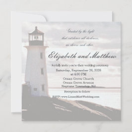 Guided by the Light Lighthouse Wedding Invitation Kaart