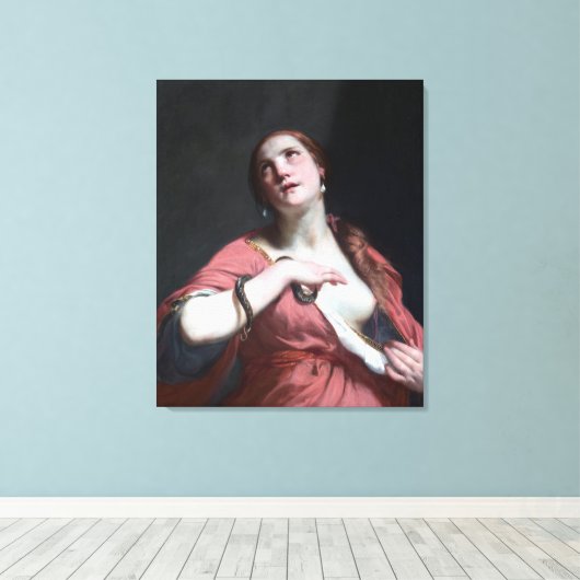 Guido Cagnacci De dood van Cleopatra Canvas Afdruk (Insitu (Houten vloer))