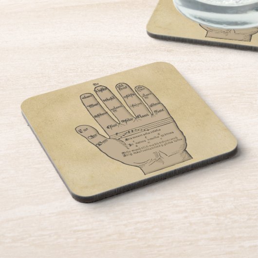 Guidonian Hand, Medieval Music Theory Bier Onderzetter (Linkerzijde)