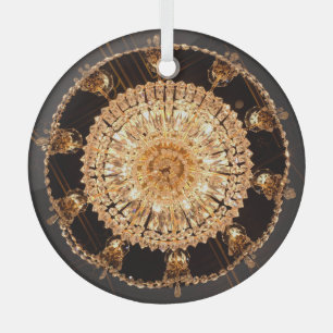 Guildhall Elegance: Antiek kroonluchter Uitzicht Glas Ornament