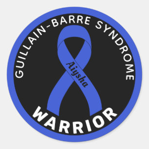 Guillain-Barre Syndrome Warrior Ribbon Black Ronde Sticker