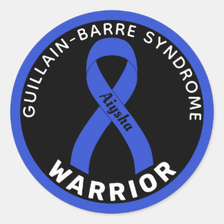 Guillain-Barre Syndrome Warrior Ribbon Black Ronde Sticker