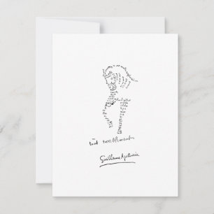 Guillaume Apollinaire, Calligramme Cheval Notitiekaartje