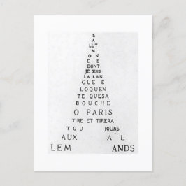 Guillaume Apollinaire, Eiffel Calligramme Briefkaart