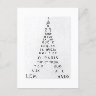 Guillaume Apollinaire, Eiffel Calligramme Briefkaart